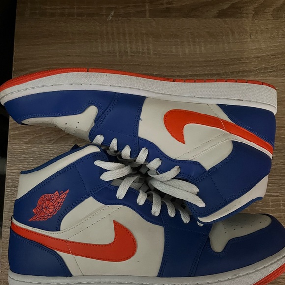Nike Air Jordan 1 Mid NY Knicks "Wheaties" Blue Orange FD1029-400 Men's Size 12 - Picture 8 of 8